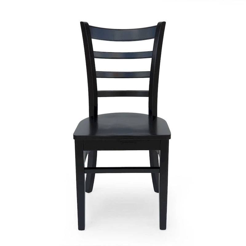 Sedia da pranzo Antique Brown / Matte Black Rubberwood Ladder Back, set da 6