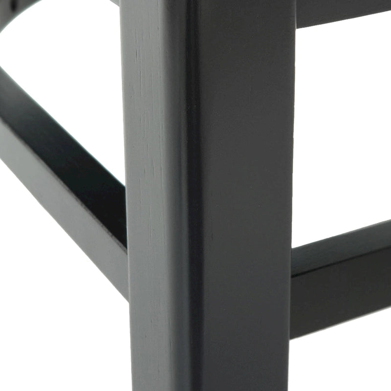 Sedia da pranzo Antique Brown / Matte Black Rubberwood Ladder Back, set da 6