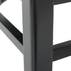 Sedia da pranzo Antique Brown / Matte Black Rubberwood Ladder Back, set da 6