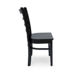 Sedia da pranzo Antique Brown / Matte Black Rubberwood Ladder Back, set da 6