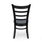 Sedia da pranzo Antique Brown / Matte Black Rubberwood Ladder Back, set da 6