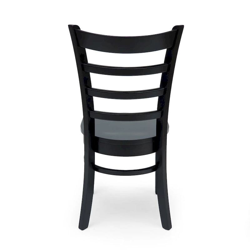 Sedia da pranzo Antique Brown / Matte Black Rubberwood Ladder Back, set da 6