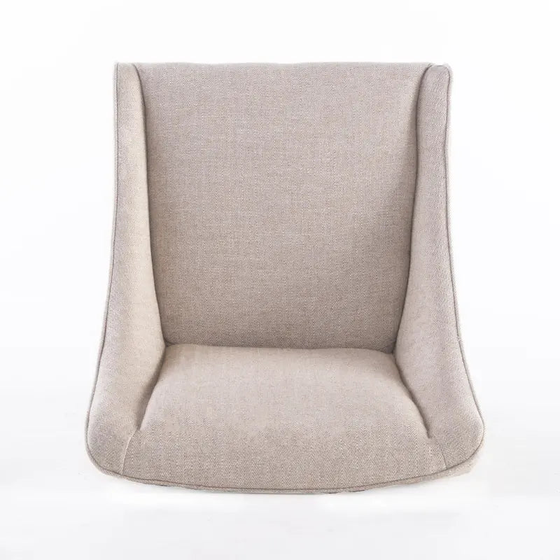 Poltrona singola in finta pelle marrone naturale con schienale basso