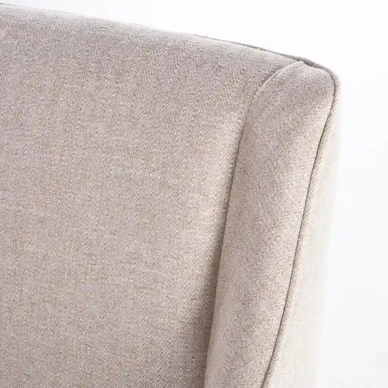 Poltrona singola in finta pelle marrone naturale con schienale basso