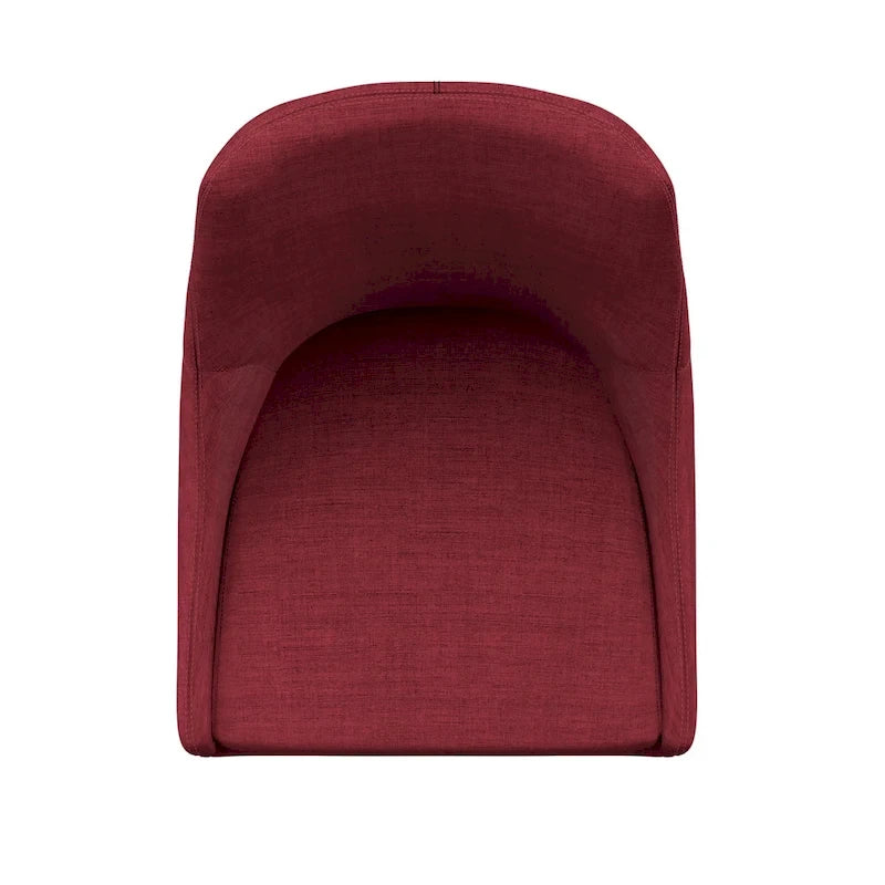 Sgabello da bancone con schienale a botte, set da 2, tessuto in lino
