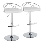 Sgabelli da Bar Regolabili Girevoli, Velluto/Ecopelle, Base Oro/Cromo, Set da 2