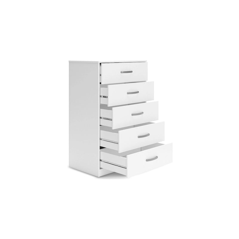 Cassettiera a 5 cassetti, nero / bianco, singola