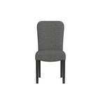Sedia da pranzo imbottita con schienale arrotondato in tessuto nero, set da 2
