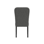 Sedia da pranzo imbottita con schienale arrotondato in tessuto nero, set da 2
