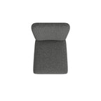Sedia da pranzo imbottita con schienale arrotondato in tessuto nero, set da 2