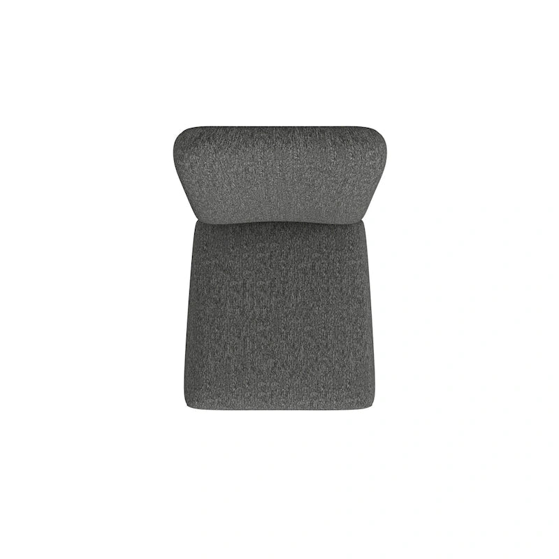 Sedia da pranzo imbottita con schienale arrotondato in tessuto nero, set da 2