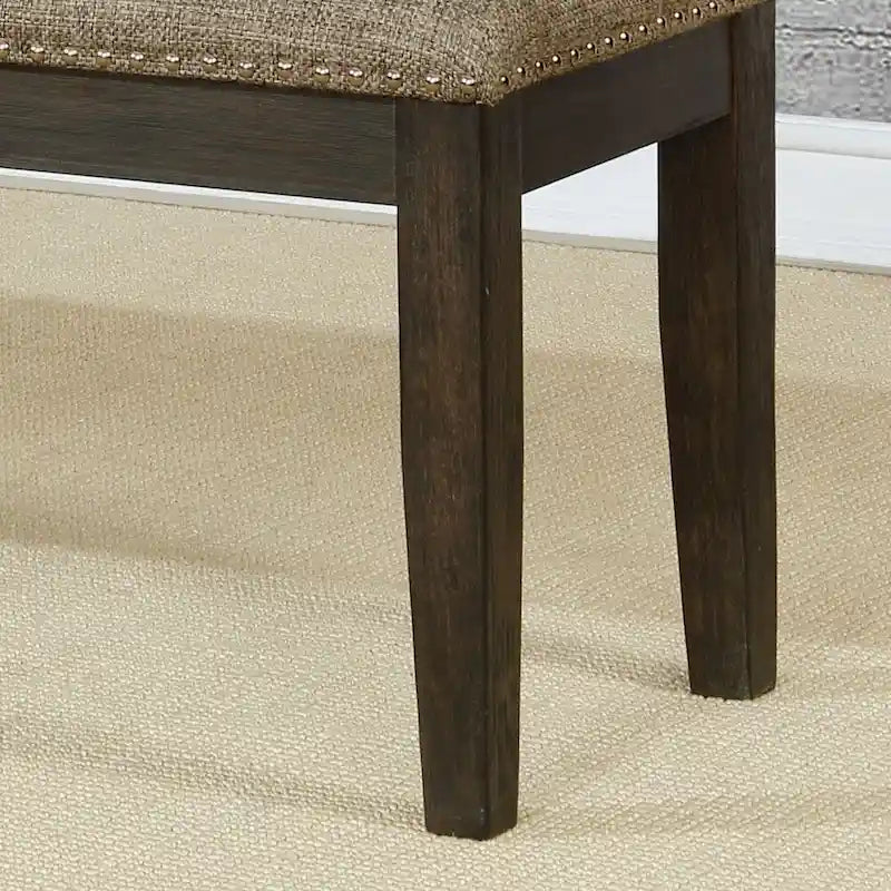 Panca da pranzo in tessuto grigio espresso e legno per 2 persone