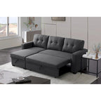Divano componibile con chaise longue, letto estraibile, contenitore, in grigio chiaro/grigio/verde/beige/blu — 3+ posti a sedere