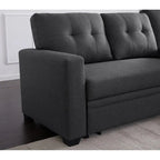 Divano componibile con chaise longue, letto estraibile, contenitore, in grigio chiaro/grigio/verde/beige/blu — 3+ posti a sedere