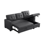 Divano componibile con chaise longue, letto estraibile, contenitore, in grigio chiaro/grigio/verde/beige/blu — 3+ posti a sedere