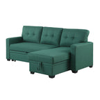 Divano componibile con chaise longue, letto estraibile, contenitore, in grigio chiaro/grigio/verde/beige/blu — 3+ posti a sedere