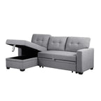 Divano componibile con chaise longue, letto estraibile, contenitore, in grigio chiaro/grigio/verde/beige/blu — 3+ posti a sedere