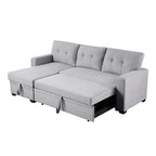 Divano componibile con chaise longue, letto estraibile, contenitore, in grigio chiaro/grigio/verde/beige/blu — 3+ posti a sedere