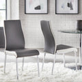 Sedia da pranzo in similpelle, senza braccioli, set da 2 – Grigio/Bianco o Bianco