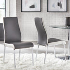 Sedia da pranzo in similpelle, senza braccioli, set da 2 – Grigio/Bianco o Bianco
