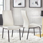 Sedia da pranzo in similpelle, senza braccioli, set da 2 – Grigio/Bianco o Bianco