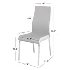 Sedia da pranzo in similpelle, senza braccioli, set da 2 – Grigio/Bianco o Bianco