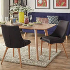 Sedia da pranzo Barrel Back, set da 2 – Grigio scuro / Grigio / Blu / Rosso