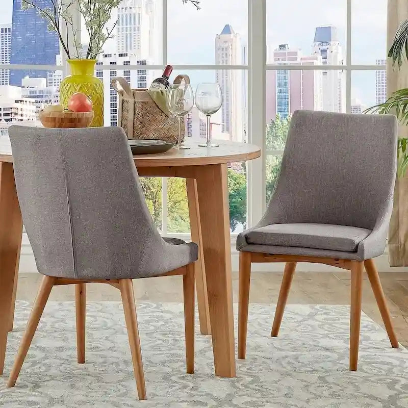 Sedia da pranzo Barrel Back, set da 2 – Grigio scuro / Grigio / Blu / Rosso