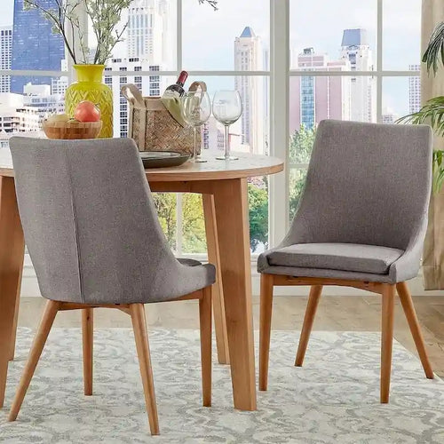 Sedia da pranzo Barrel Back, set da 2 – Grigio scuro / Grigio / Blu / Rosso