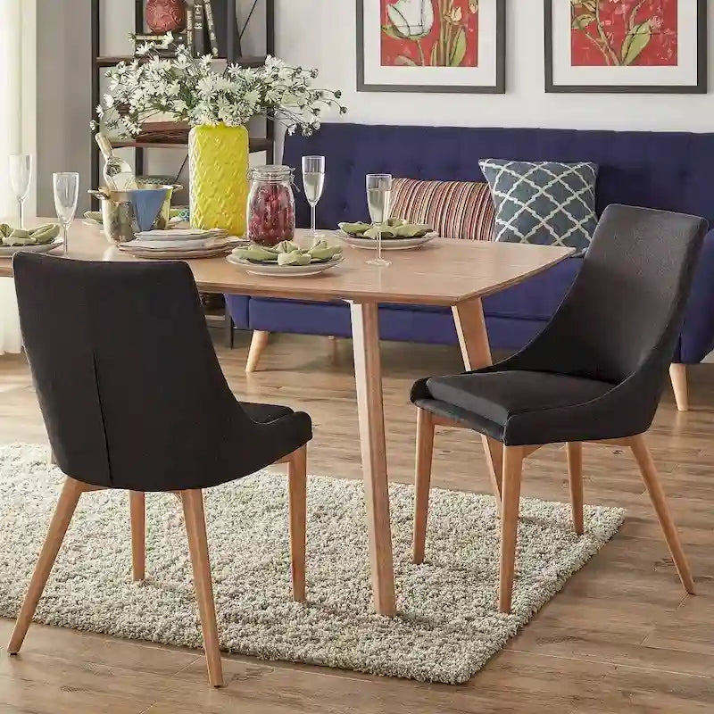 Sedia da pranzo Barrel Back, set da 2 – Grigio scuro / Grigio / Blu / Rosso