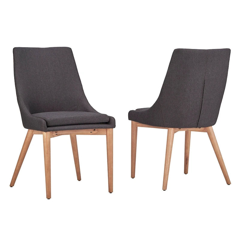 Sedia da pranzo Barrel Back, set da 2 – Grigio scuro / Grigio / Blu / Rosso