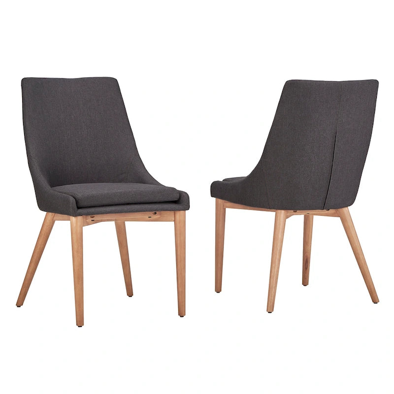 Sedia da pranzo Barrel Back, set da 2 – Grigio scuro / Grigio / Blu / Rosso