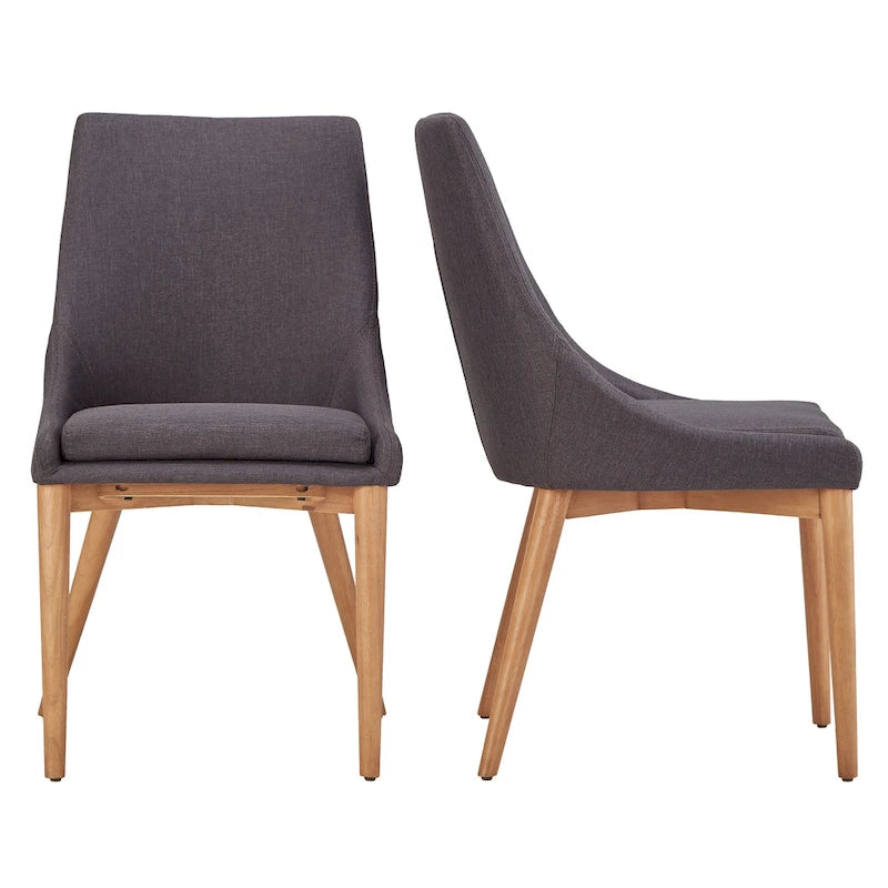 Sedia da pranzo Barrel Back, set da 2 – Grigio scuro / Grigio / Blu / Rosso
