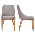 Sedia da pranzo Barrel Back, set da 2 – Grigio scuro / Grigio / Blu / Rosso