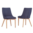 Sedia da pranzo Barrel Back, set da 2 – Grigio scuro / Grigio / Blu / Rosso