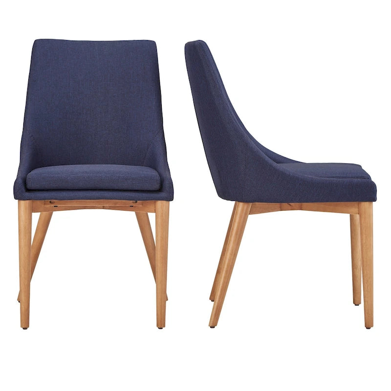 Sedia da pranzo Barrel Back, set da 2 – Grigio scuro / Grigio / Blu / Rosso