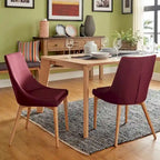 Sedia da pranzo Barrel Back, set da 2 – Grigio scuro / Grigio / Blu / Rosso