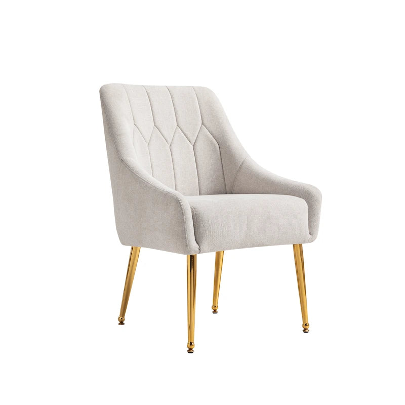 Poltrona accent imbottita con gambe in metallo, 1 posto — Beige / Giallo / Grigio