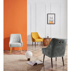 Poltrona accent imbottita con gambe in metallo, 1 posto — Beige / Giallo / Grigio