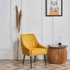 Poltrona accent imbottita con gambe in metallo, 1 posto — Beige / Giallo / Grigio