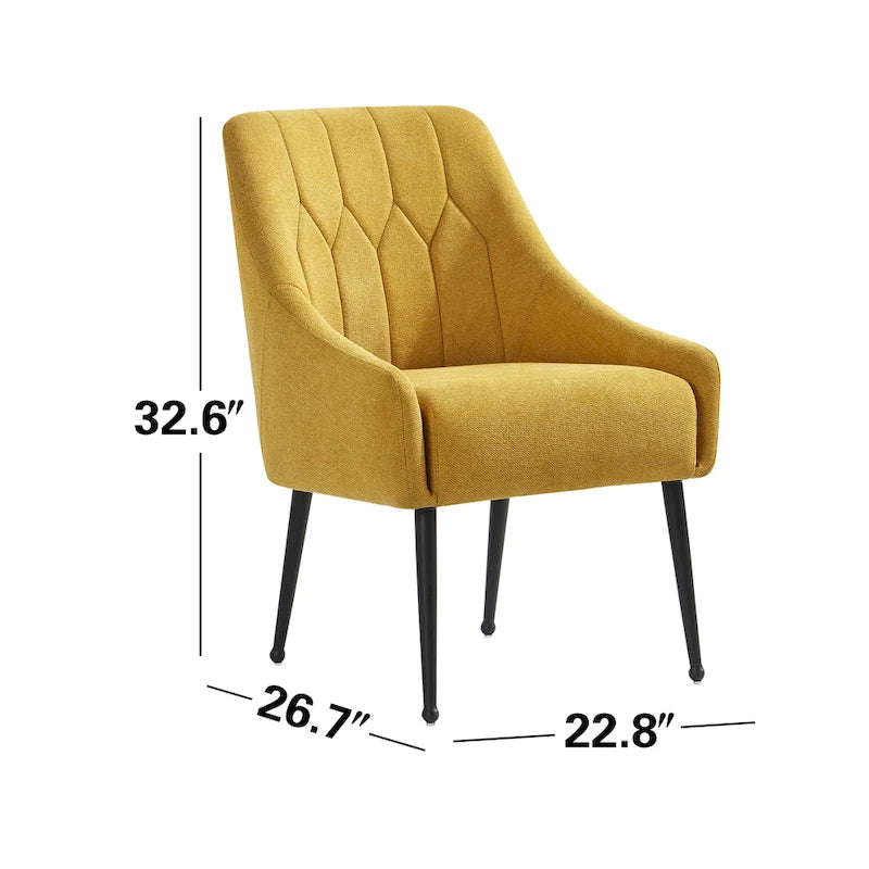 Poltrona accent imbottita con gambe in metallo, 1 posto — Beige / Giallo / Grigio