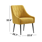 Poltrona accent imbottita con gambe in metallo, 1 posto — Beige / Giallo / Grigio