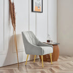 Poltrona accent imbottita con gambe in metallo, 1 posto — Beige / Giallo / Grigio