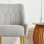 Poltrona accent imbottita con gambe in metallo, 1 posto — Beige / Giallo / Grigio