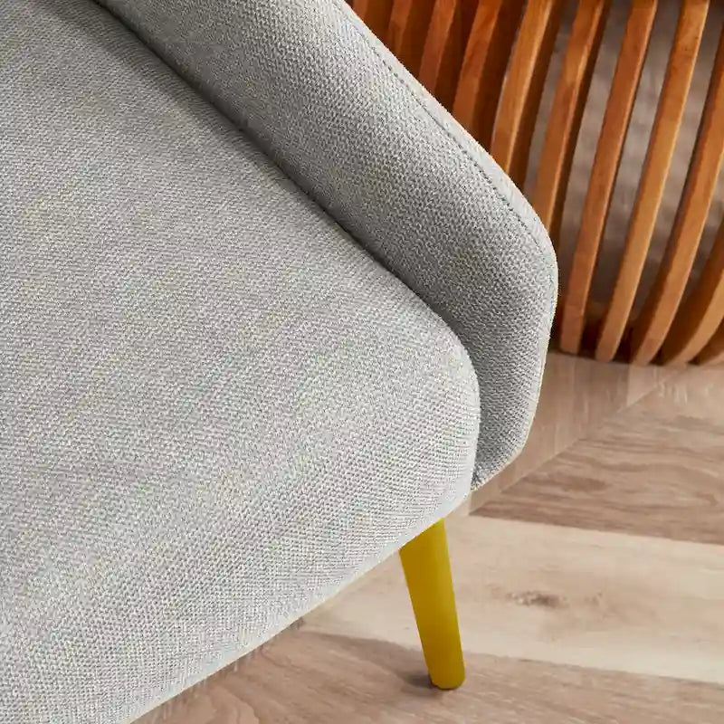 Poltrona accent imbottita con gambe in metallo, 1 posto — Beige / Giallo / Grigio