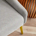 Poltrona accent imbottita con gambe in metallo, 1 posto — Beige / Giallo / Grigio