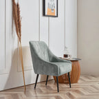 Poltrona accent imbottita con gambe in metallo, 1 posto — Beige / Giallo / Grigio