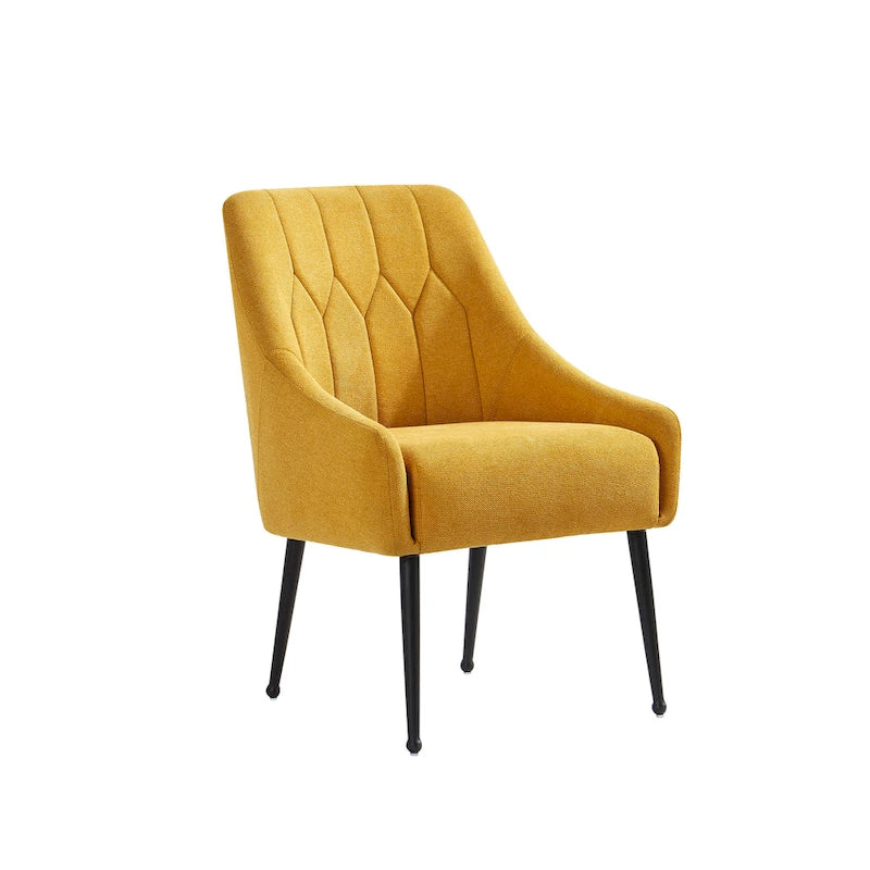 Poltrona accent imbottita con gambe in metallo, 1 posto — Beige / Giallo / Grigio