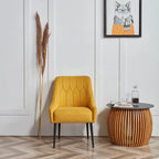 Poltrona accent imbottita con gambe in metallo, 1 posto — Beige / Giallo / Grigio