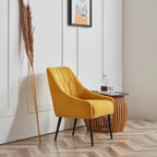 Poltrona accent imbottita con gambe in metallo, 1 posto — Beige / Giallo / Grigio